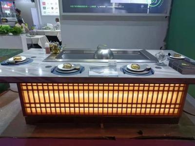 China Commercial Alloy Steel Teppanyaki Grill Table With Electrostatic Fume Purifier for sale