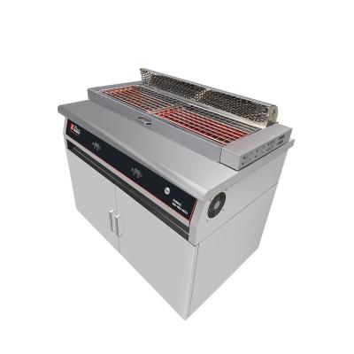 China Stainless Steel Electric Commercial Barbecue Grills with Downdraft Exhaust System for sale