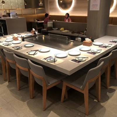 中国 注文のTeppanyakiのテーブルの上のグリル、魚の貝の野菜のための9つの座席Teppanyaki Bbqのグリル 販売のため