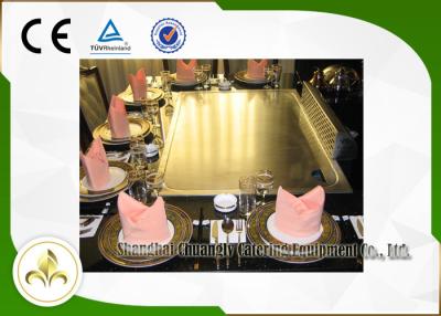China Electromagnetic Heating Rectangle Seven Seats Electric Teppanyaki Grill Table for sale