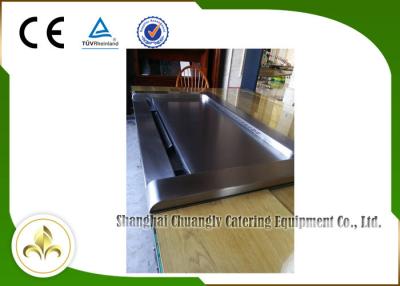 China Down Fume Exhaustion Front Air Supply  Sunken Air Inlet Rectangle Electric Teppanyaki Grill Table 7 Seats for sale