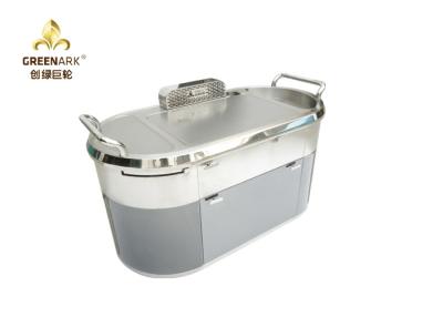 Chine Oval Down Exhaustion Mobile Teppanyaki Grill LPG Natural Gas Hibachi Table With Purification à vendre
