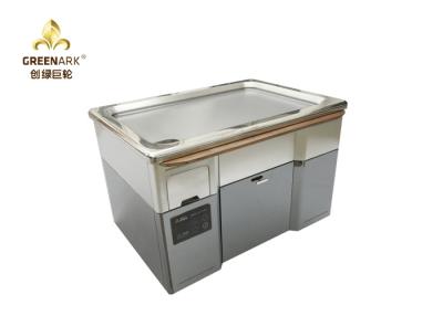 China Stainless Steel Mobile Teppanyaki Grill Electromagnetic Heating Upper Exhaustion for sale