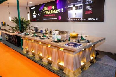 中国 ステンレス鋼のバーベキューのTeppanyakiのテーブルのグリルの誘導加熱 販売のため