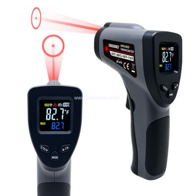 China Kaemeasu 380℃ Ring Laser Temperature Gun Hygrometer Emissivity Adjustable Digital Temp Gun for sale