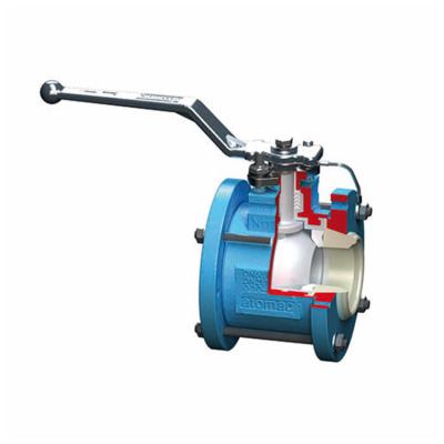 China High Precision Stainless Steel Valves Lined Ball Valve Blue Color AKH7-KP for sale