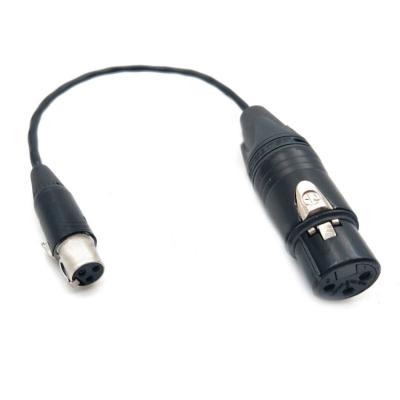 China Black 3 Pin Mini XLR Cable , XLR Female To Mini XLR Cable For Sound Devices 778T for sale