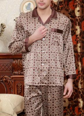 China Men's pajamas silk men long sleeve casual leisurewear silk for sale