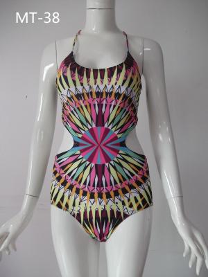 China Beautiful pattern swimwear for women， hot sale naked back swimwear for sale