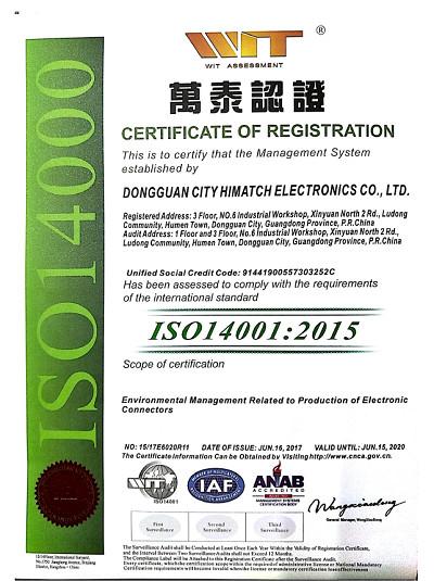 ISO Certificate of Registration - Shenzhen Himatch Technology Co., Ltd.