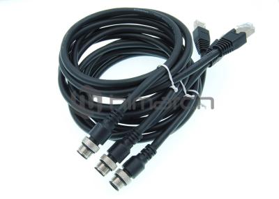 China 4 Pairs Shielded Ethernet Cable , PVC Flexible RJ45 To M12 M12 D Coded Cable for sale