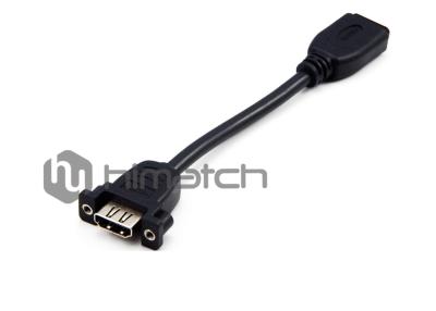 China FHD 1080P Industrial HDMI Cable Male To Female Black Color With Panel Mount for sale