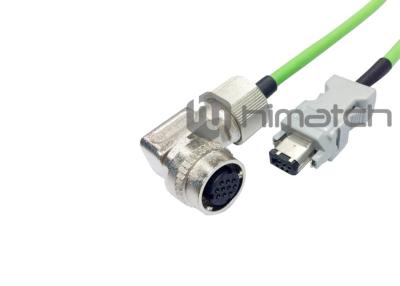 China Chaqueta industrial resistente verde del cable PUR de la baja tensión de la curva de cable del motor servo en venta