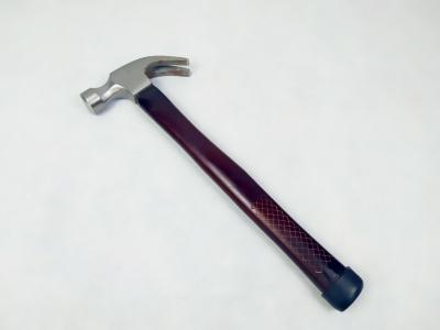 China Colored Laser marking wooden handle and polishing surface Forged Steel Claw hammer for sale