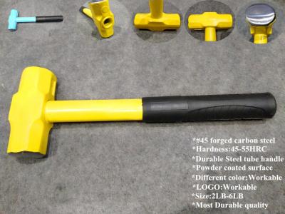 China 2LB-20LB Forged Steel Sledge Hammer with colored steel handle (XL0124-1) for sale