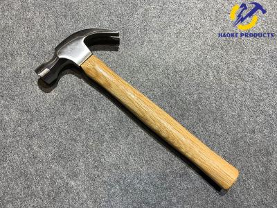 China 8OZ-24OZ Forged Steel Materials American Type Claw Hammer With Natural Color Wooden Handle for sale