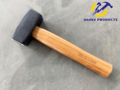 China No Deformation Safe 800G Standard C1045 Forged Carbon Steel Sledge Stoning Hammer  With Natural Color Hickory Handle for sale
