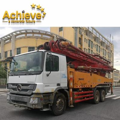 China Refurbished SANY Truck second hand concrete pumps 48M On BENZ for sale