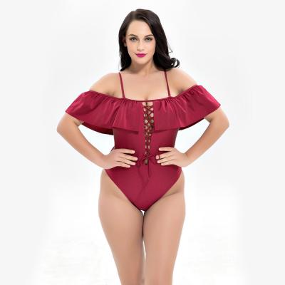 China One Piece Swimsuit Sexy Swimwear Women Hollow Out Bandage Strap U-back Solid color1927 for sale