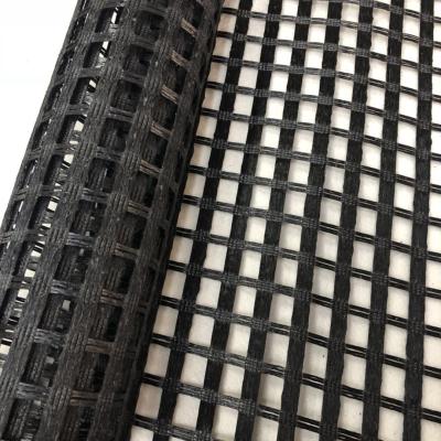China Black Ground Stabilisation Mesh Fiberglass Geogrid for Cement Pavement for sale