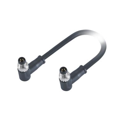 China Um cabo do ângulo direito do PVC M8 do código M8 4 Pin Cable Male To Male 1M à venda