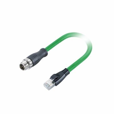 China M12 X Code 8 Pin Profinet Cable Rj45 8P8C Male Plug Cat 6a SFTP Cable for sale