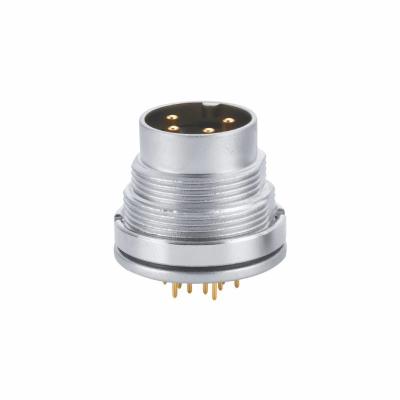 China Panel Mount M16 Circular Connector Male 4 Pin 6A 250V 32V DC Front Fastened for sale