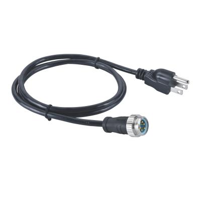 China 9A 300V PVC Jacket Cable IP67 Mini Change Connector To US Power Plug for sale