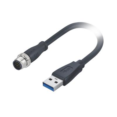 Китай 1A 30V M12 к USB привязывают IEC 61076 AWG 24 2 101 стандарт IP60 продается
