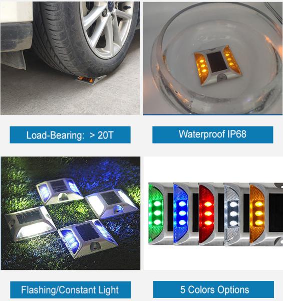 Quality Garden Highway Freeway Aluminum RGB Reflective Epoxy Filled Solar Road Stud for sale