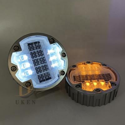 China 6 Holes Embedded Road Reflectors Solar Studs Light Traffic Safety Pavement Marker for sale