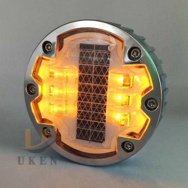 Quality 6 Holes Embedded Road Reflectors Solar Studs Light Traffic Safety Pavement for sale