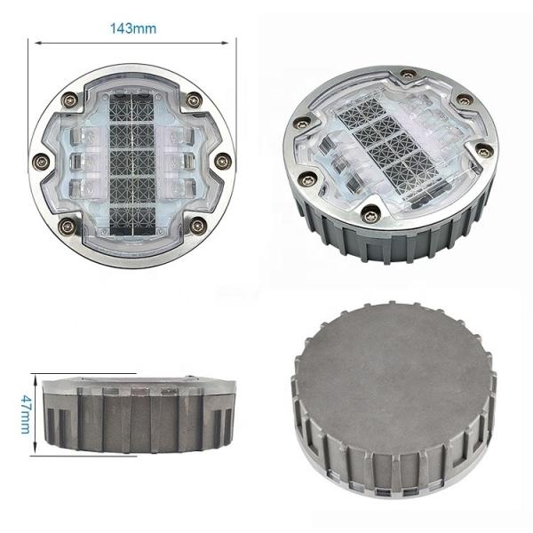 Quality 6 Holes Embedded Road Reflectors Solar Studs Light Traffic Safety Pavement for sale