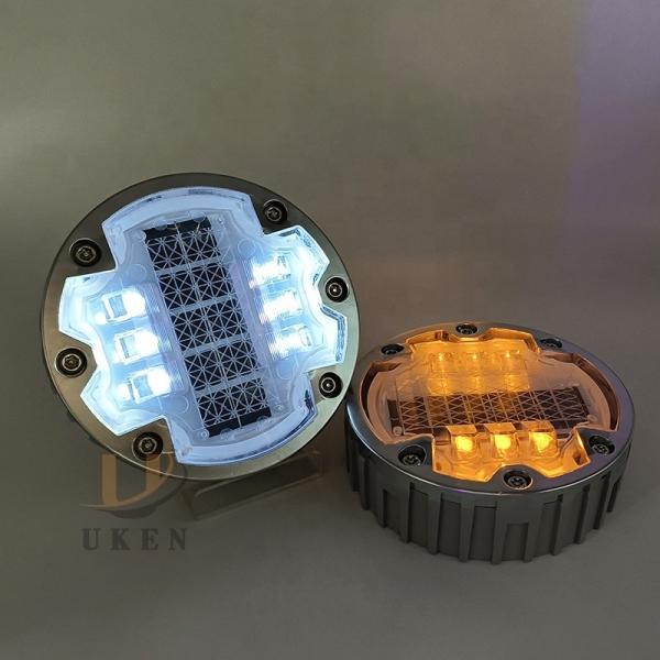 Quality 6 Locks Embedded Road Reflectors Pavement Buried LED Driveway Solar Road Stud for sale