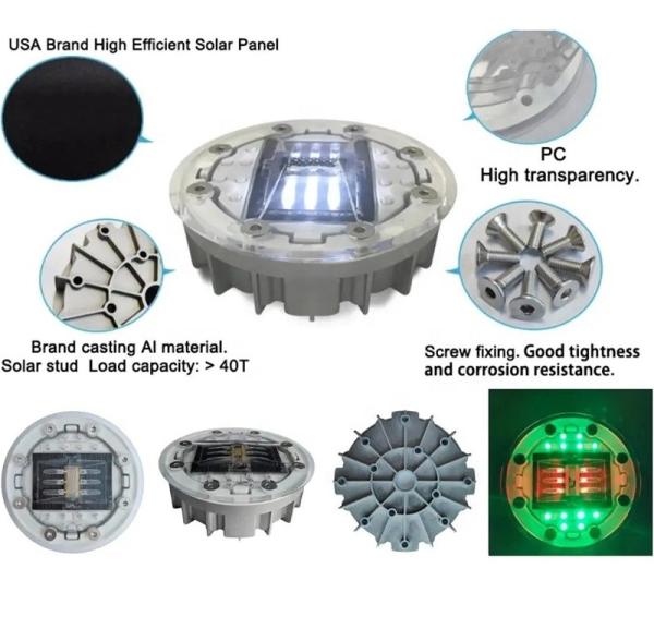 Quality Pedestrian Smart Zebra Crossing In Roadway Warning Light Solar LED Road Stud for sale