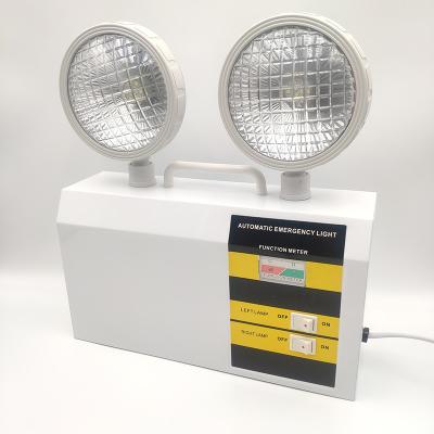 China Wall Mounted Two Head Twin Spot Non-continuous or Continuous Indoor LED Rechargeable Emergency Exit Light for sale
