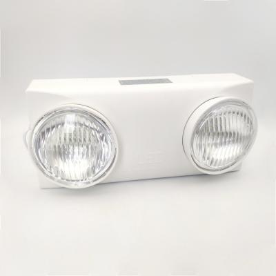 China Long Lasting Two Lamps White ABS Wall Mounted Automatic Fire Safety LED Luminaries Exit Emergency Light for sale