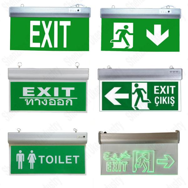 Quality Fire Safety Double Sided Small Size Automatic Ceiling Mounted LED Emergency Exit for sale