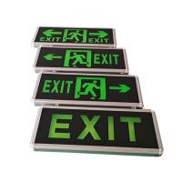 Quality Green Weatherproof Battery Operated Photoluminescent Fire LED Emergency Exit for sale