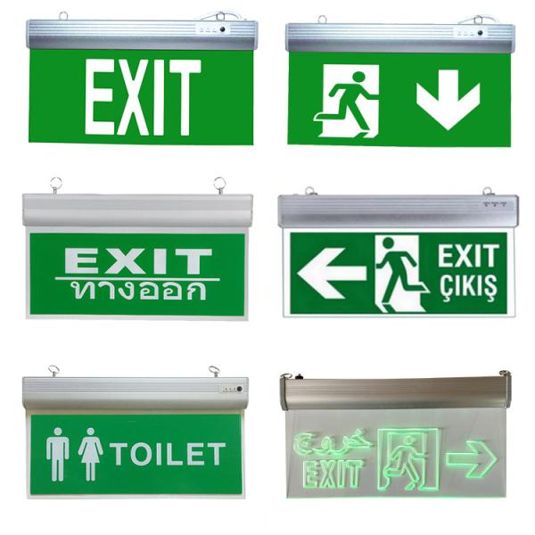 Quality Acrylic led salida de emergencia fire emergency light exit sign indicator light for sale