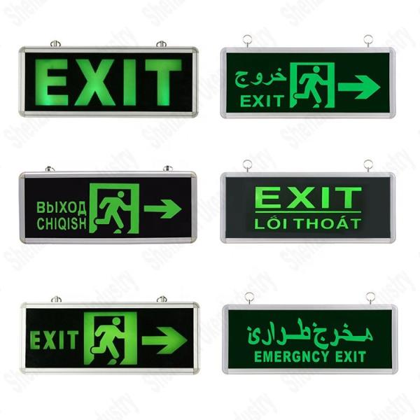 Quality Self Contained Emergency Light Exit Sign Luminous Hanging Rechargeable Escape for sale