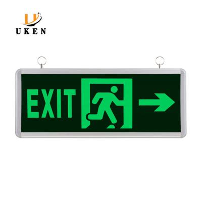 China Wall Mounted Exit Sign With Lights Rechargeable Emergency Indicator Sign for sale
