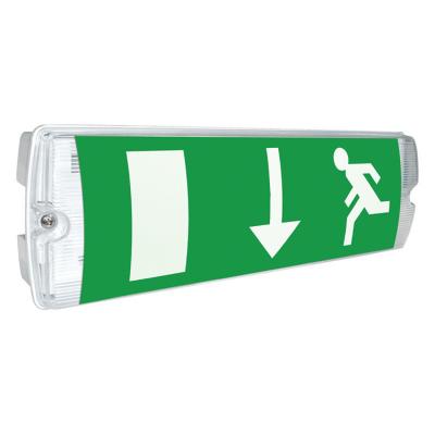 China Bulkhead Emergency Light Exit Sign 3 Hours Lasting LED Transparent Fire Exit Lamp for sale