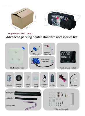 China Semi-Closed Controller 12V 24V 2KW 5KW Truck Diesel Air Parking Heater With Touch Screen Switch for sale