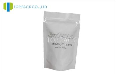 China White Aluminum Foil Resealable Plastic Bag For Tea With Zipper for sale