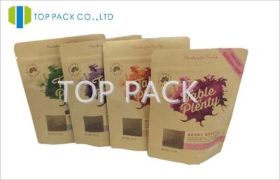 China Brown Kraft Paper Packaging Plastic Pouch Healthy Food Chia Seeds Reusable for sale