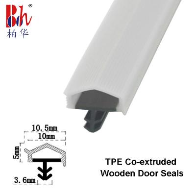 China Co-Extruded TPE Wooden Door Seal Strips White Color Rubber Weather Seal Strip for sale