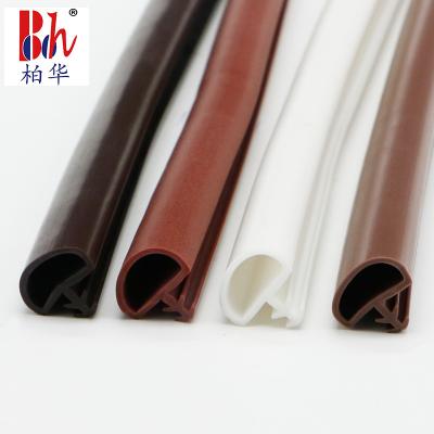 China High Quality Wooden Door Seal Strip Co-Extruded D shape Anti-Collision PVC Rubber Sealing Strips For Wooden Door for sale