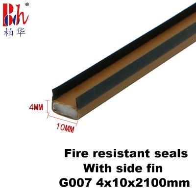 China Brown Pvc Seal Strip With Side Fin Sodium Silicate Filling Intumescent for sale