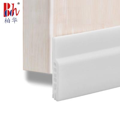 China Self Adhesive Silicone Weather Stripping Door Seal With 3M Glue Tape White 45mm for sale
